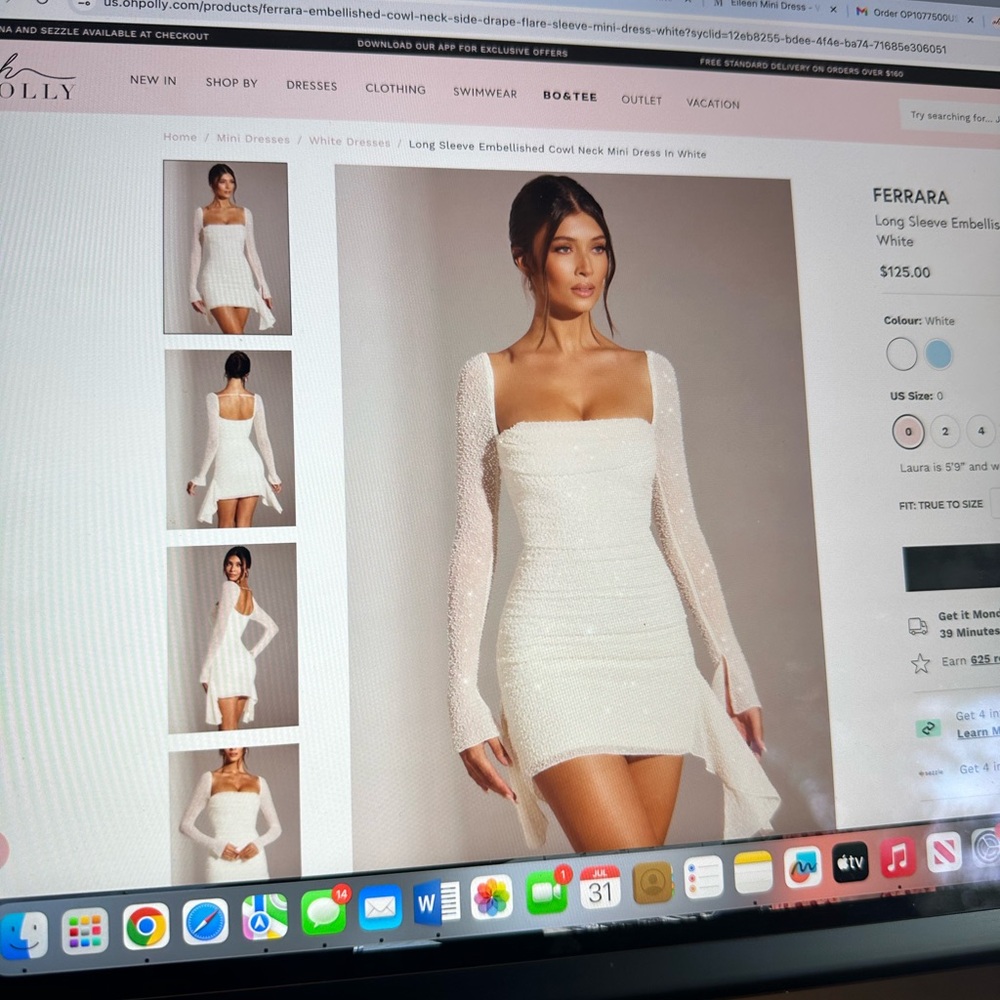 Ferrara Long Sleeve Embellished OH POLLY DRESS